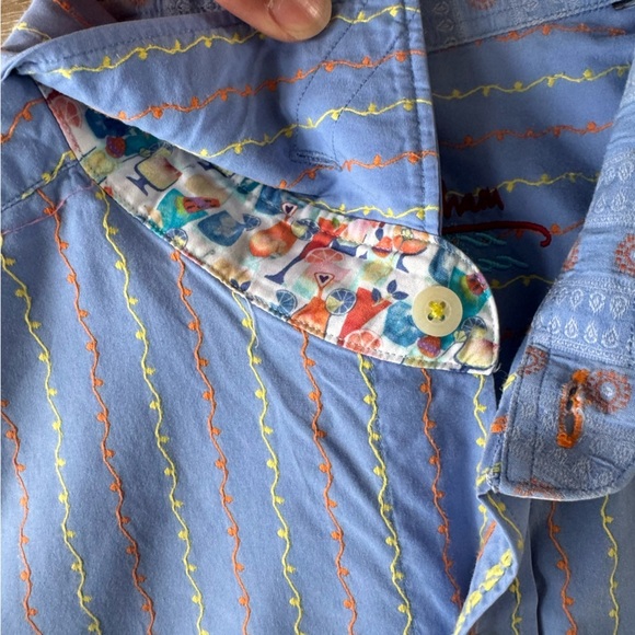 Robert Graham Mens Button Up Sz M Contrast Cuff Long Sleeve Collared‎ - Picture 3 of 12